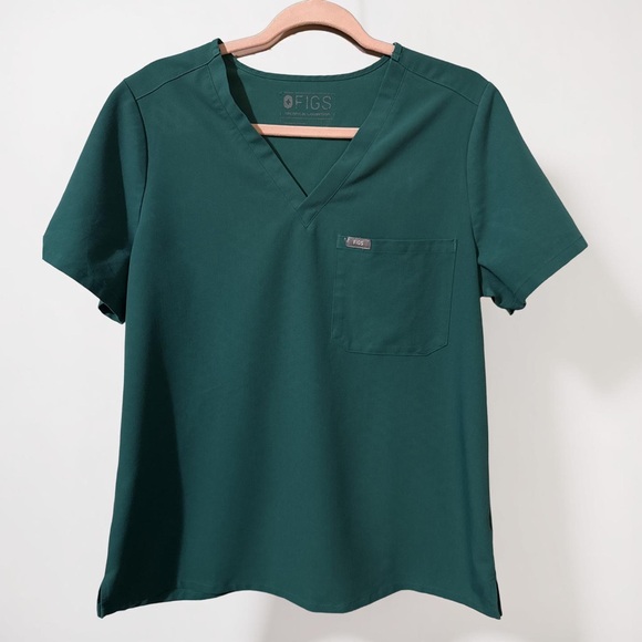 Figs V-Neck Scrub Tops - pink, rust orange, green - Picture 4 of 4